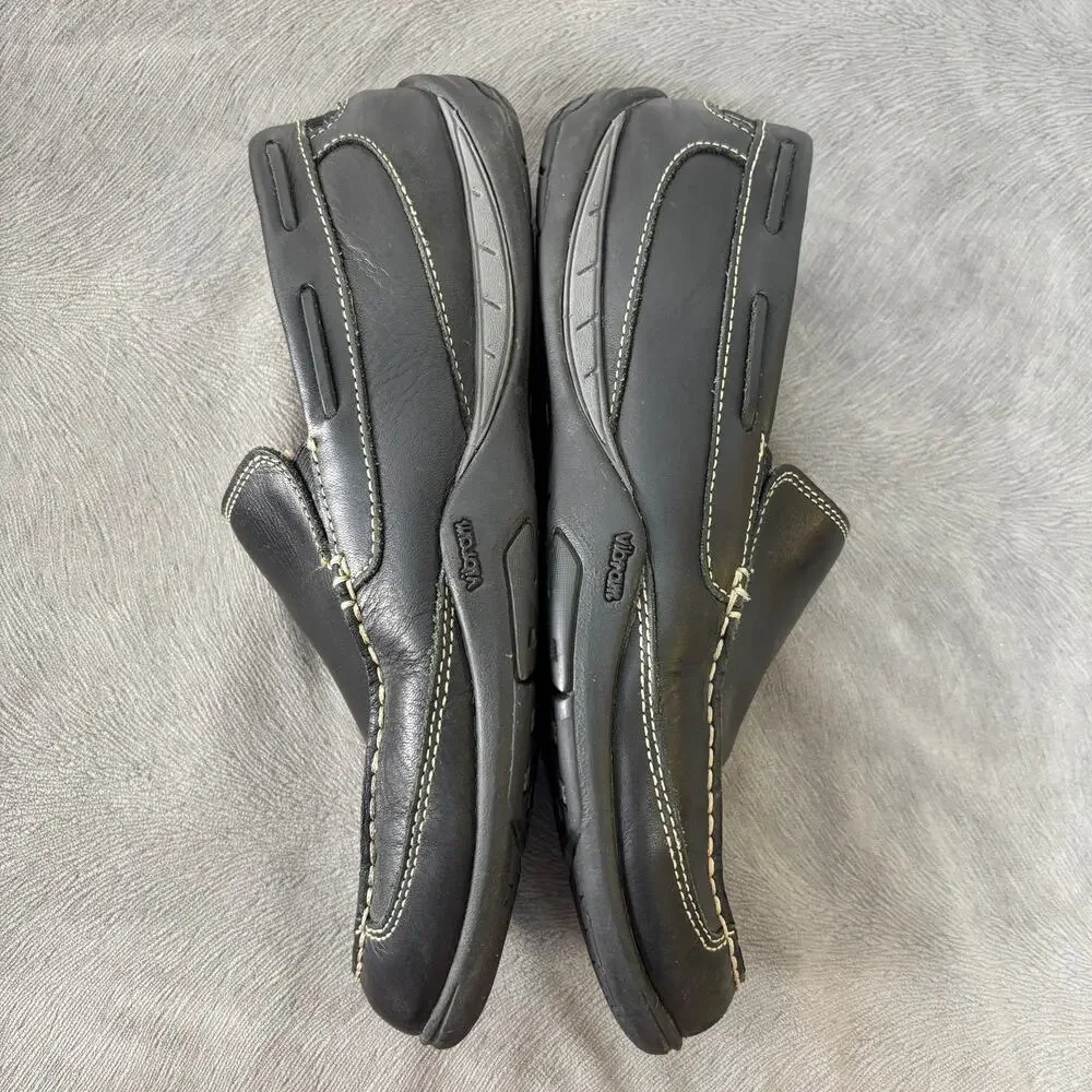 Johnston & Murphy Slip-On Shoes Men US 9.5M Black Sheepskin 25-0451 Vibram Sole